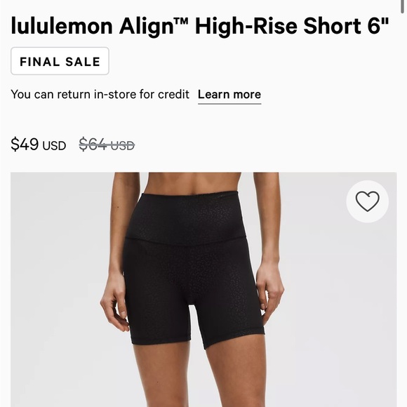 Lululemon Align High-Rise Short 6" - Picture 3 of 3